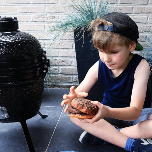 Teach them young! Today’s lesson: how to start a fire and make a burger. Awesome cooking sessi