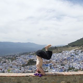 Chefchauen headstand practice&hellip; Three  #yoga #yocalm #travel #morocco #blue #city #chefcha