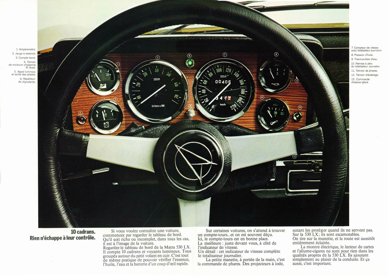 1969 M530 LX Details about   1967-1973 MATRA 530 Car SPEC SHEET BROCHURE PHOTO BOOKLET 