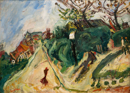 chaim-soutine:Landscape with Figures, 1919, Chaim Soutine