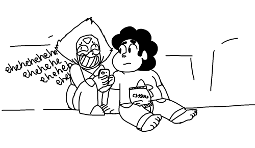 draggems:peridot discovers online cat videos and urgently has to show steven