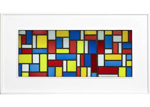Theo van Doesburg Composition VIII Leiden, 1918/19. Stained glass. Made for the blocks in housing di