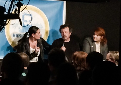 Paget Brewster, Curtis Armstrong &amp; Erin McGathy onstage during Harmontown Live - Attendee Stills