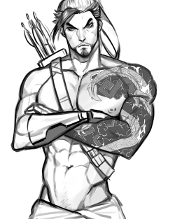 won-artblog: Hanzo from overwatch. :)