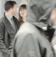 dakotasteeless:    Dakota Johnson and Jamie Dornan on the set of Fifty Shades Darker filming Keychain scene in Vancouver .     [+]  