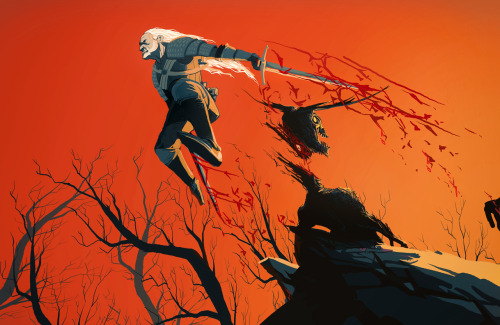 Geralt of Rivia, the Witcher by Ismael BergaraWhite Wolf at Work
