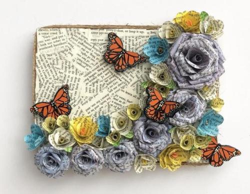 Lavender Book Page Wall Decor // ImagineItInCardboard