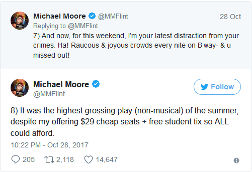 So, Twitler decided to take on Michael More, needless to say it didn’t end well.