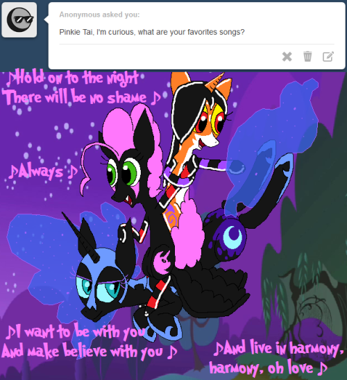 darkfiretaimatsu:  There’s a lot of songs I enjoy, really, but for my money there’s no song that says more of what I want out of life than this one~ I’m pretty sure the picture here is just my imagination, but the point is: never be ashamed of what