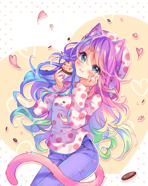 Cute Neko art :3Artist: Hyanna Natsu (She has YouTube channel :3)