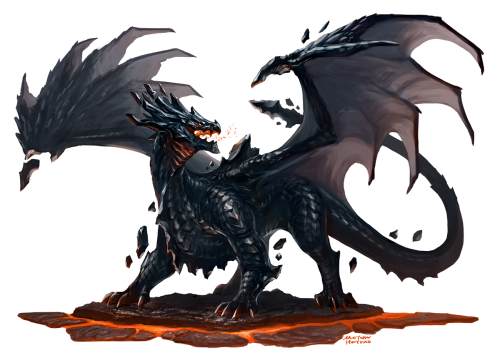 Ancient Obsidian DragonCommission for Zelphor Arcane and BlacklightX101!Artwork for the DnD 5e stat 