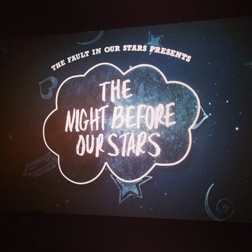 fishingboatproceeds:  And so it begins! #nightbeforeourstars #tfios  Omyglob this is me being the bookworm freak now…I fucking enjoyed the movie all through out and Augustus is just omygoshicanteven and …and….I’m gonna cry to