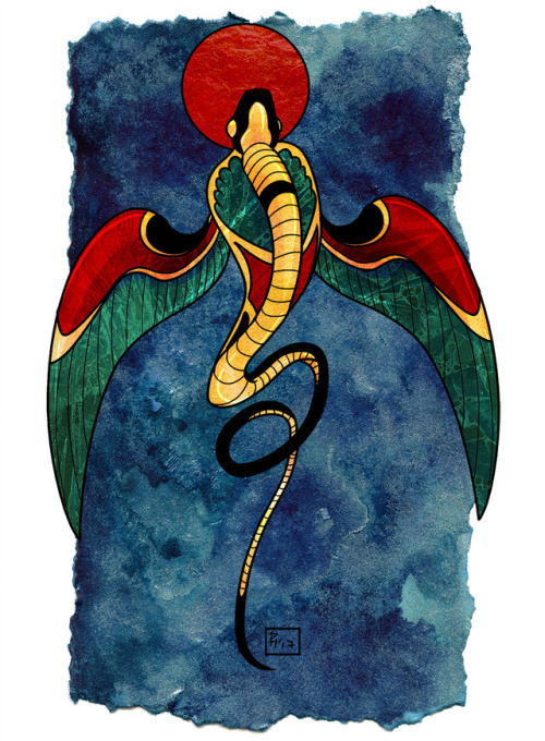 featherwurm:Wadjet, a powerful and protective deity, and a fascinating icon.While researching her, I
