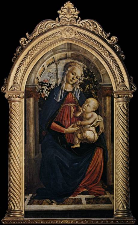 Madonna of the Rosegarden, 1470, Sandro BotticelliMedium: panel,tempera