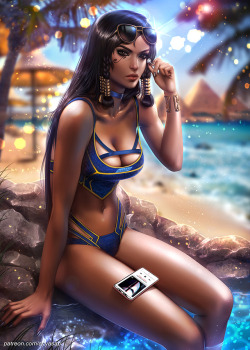 Rarts:  Sexy Security Chief Fareeha Amari (Pharah) In Bikini: Overwatch Game Fan