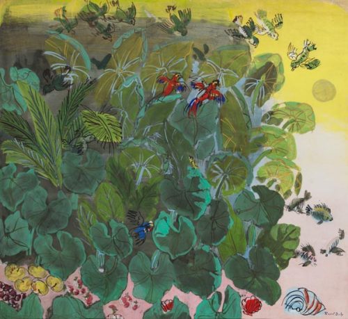 huariqueje:Foliage and Parrots   -   Raoul Dufy  1929.French  1877-1953   
