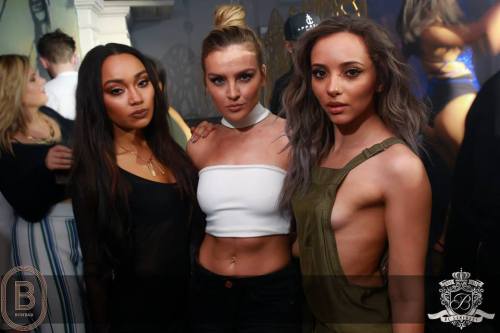 onlylittlemixnews: Leigh-Anne, Perrie and Jade at Boate Bonbar in Newcastle, 9th April 2016