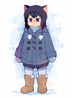 kuikune:  small baby tobio all prepared for the cold harsh winter