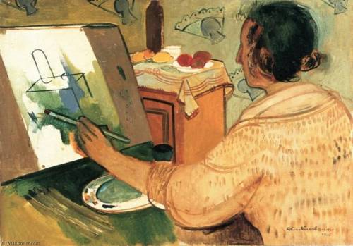 Felix Nussbaum (German/Jewish, 1904–1944). Felka Platek Painting (1935).