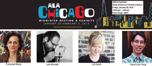 FRI, Jan 30 12-4pm Join Gene Yang﻿, Ivan Brunetti﻿, and lillicarre  for a session on Comics in 