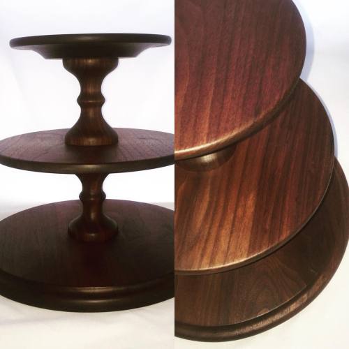 And this - a three-tiered #cakestand #handmade out of #walnut by our #Amish #woodworker. #handcrafte