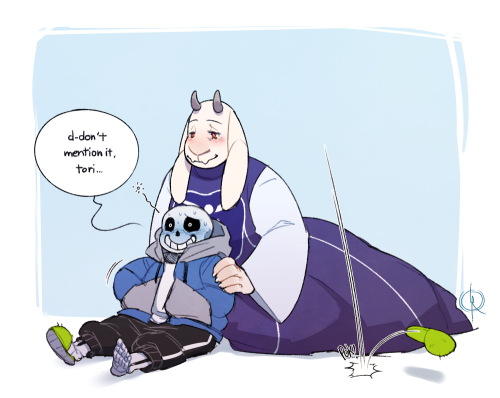 leeffi:  i like to imagine that even little displays of affection from toriel, is enough to throw off sans’ cool & reduce him to a blushy, flustered mess. (yessiree i’m soriel trash for life lmao) 