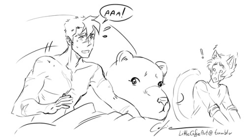 littlecofieart:‘Not the Last Unicorn au’ 05Pike did end up getting some sleep. How nice :3 His tail 