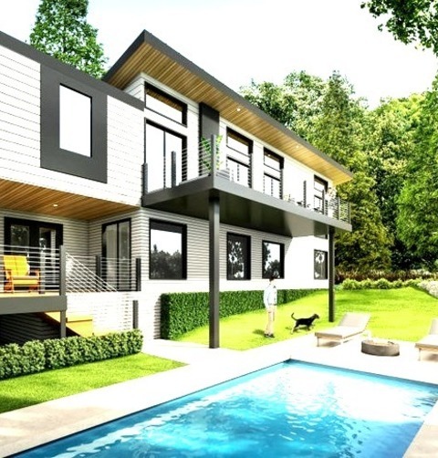 Modern Deck In Portland Ideas For A Mid-sized, Contemporary Backyard Remodel With A Deck, An Outdoor