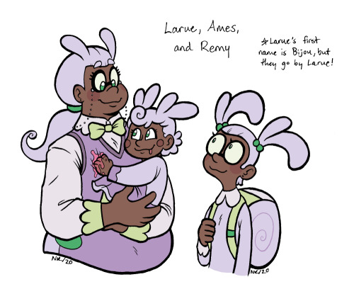 I recently revisted my old genderfluid/nonbinary Goodra Line humanizations and I wanted to toss some