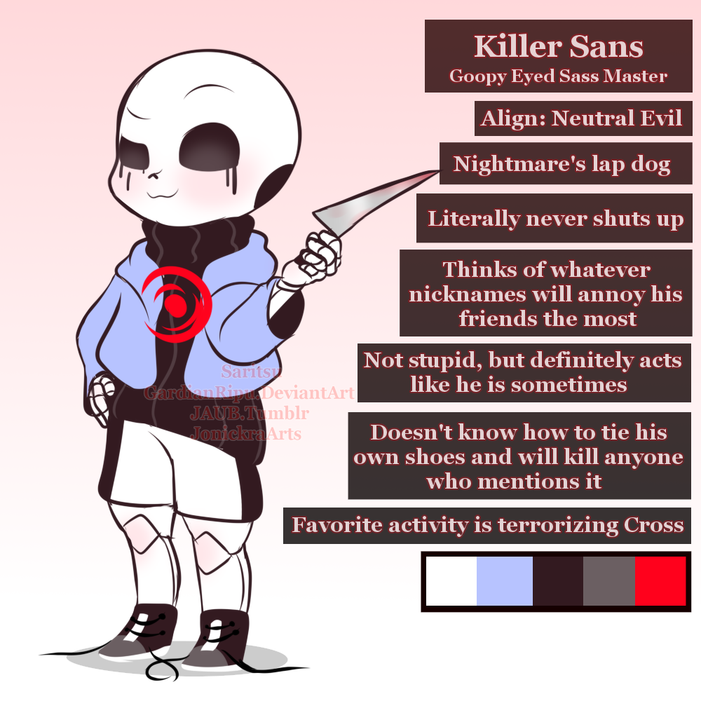 may on X: Killer sans I'm pretty proud of the result :D Killer belongs to  Rahafwabas! #undertale #undertaleAU #killertale #undertaleFanart   / X