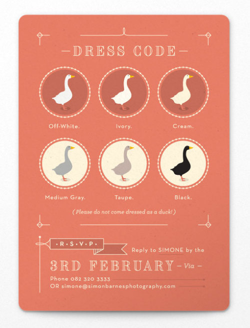 Adam HillPlayful wedding suite created by South Africa-based designer. 