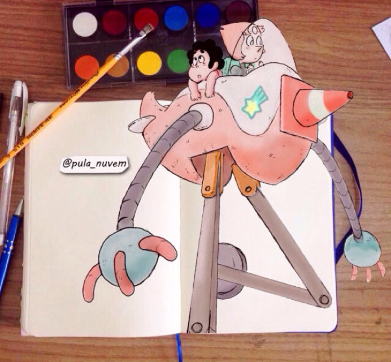 baraniku:  Giant Robot ✨ finished 💫 *-* Pearl and steven 