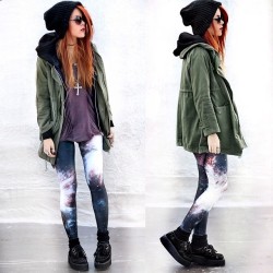 driveshesaid:  Throwback! galaxy leggings look I posted on www.le-happy.com a long while ago #tbt