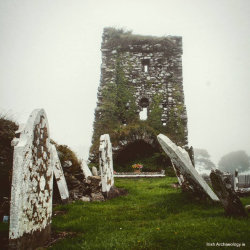 irisharchaeology:   The mist shrouded ruins of a fortified medieval church church at Killea, Co Waterford, Ireland  Source 