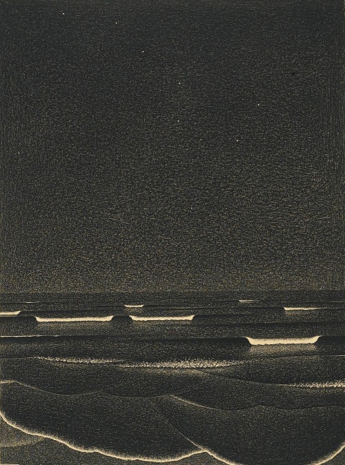 magictransistor: M.C. Escher, Phosphorescent Sea, 1933.