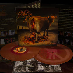 metalblade:  Cattle Decapitation’s “Decade of Decapitation” vinyl series continues with one of the band’s most infamous releases: “Humanure.” Fans will surely enjoy the “bloody stool” vinyl color, which features red splattered on brown.