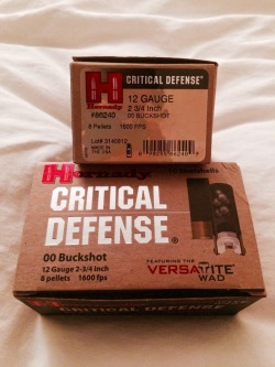 dirty-gunz:  r3druger:  dirty-gunz:  stay-zeroed:  New defensive ammo for my 870. Big upgrade from the Winchester “Military Grade” 00 Buck that I had been running. After testing out the groups between this Hornady 00 Buck and the Winchester 00 Buck,