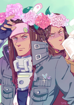 iopiu:  Art trade with Ichi !!! You wanted mink with a peony flowercrown but… I couldn’t decide which mink to draw so I did both @w@ but.. I guess with something that big its more like a lei now….. anywho I hope you like u3u