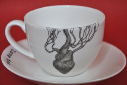 Wickedclothes:  Anatomical Heart Teacup And Saucer Keep Your Tea Close To Your Heart.