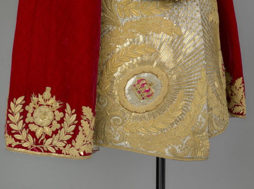 Surcoat worn by George IV at his coronation, July 19, 1821. Depicted in a portrait by Sir Thomas Law