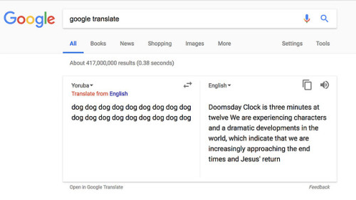 unexplained-events:Reddit users have recently discovered an unusual translation from Google Translat