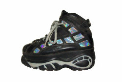 y2kaestheticinstitute:  These holographic Buffalo Platform Sneakers ❤️ (~1998)