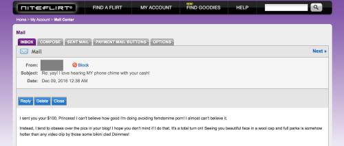 From the NF pay perv who now sends cash through one of MY payments apps. Rewiring his goofy brain so