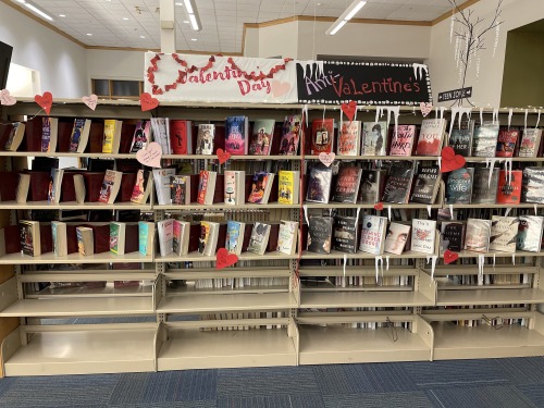 lookingforabook:Valentine vs Anti-Valentine library display