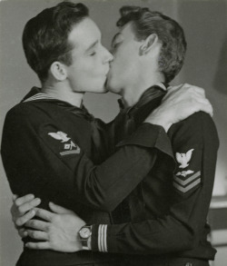 joeinct:  Vintage Photo, Two Sailors, c 1940-1945, Edit by JoeInCT 