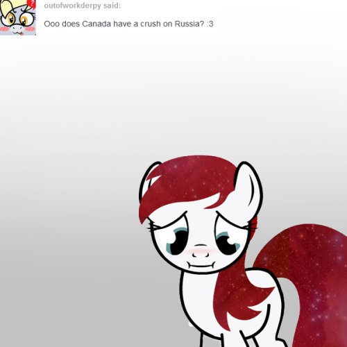 outofworkderpy:  ask-the-canadapony:  Late night reblog  Derpy: Daww I know that feeling X3. I hope the best for you two! ((Thanks for the reply! Everyone go give ask-the-canadapony a follow!))  x3!