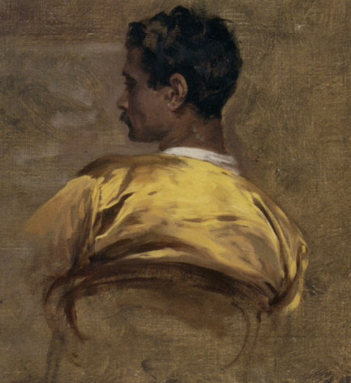   Charles Bargue [ca.1825-1883] - Study of a man, oil on canvas, 15 x 20 cm.  