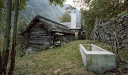 cabinporn:  200-year-old stacked stone home in Linescio, Switzerland.  Renovated by Buchner Bründler Architekten in 2011, the exterior was left untouched while the interior was reconstructed layer by layer with poured concrete. Photographs by Ruedi