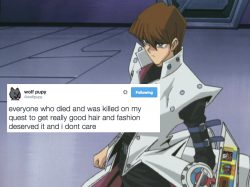 kaiba-conda:  meggannn:  yugioh dm + wolfpupy tweets  this is gold 