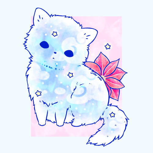 Snowy Cat + Flower~Reblogs Appreciated~SHOP UPDATED | Instagram | Tip Jar